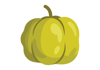 Simple Flat Style Green Bell Pepper Detailed Illustration Ingredient Design