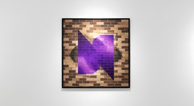 Abstract Purple Form on Textured Background - Modern Art Installation.