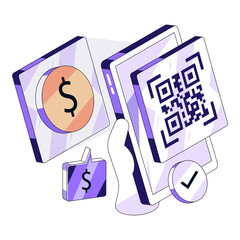 Premium design icon of cashless