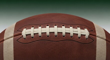 American football close-up showcases detailed texture and design elements