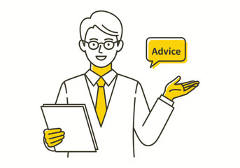 Business Advisor Giving Professional Advice Consulting and Guidance Concept Illustration