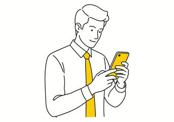 Businessman Using Smartphone Digital Communication and Work Technology Concept