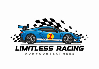 Blue Car Racing vector.eps