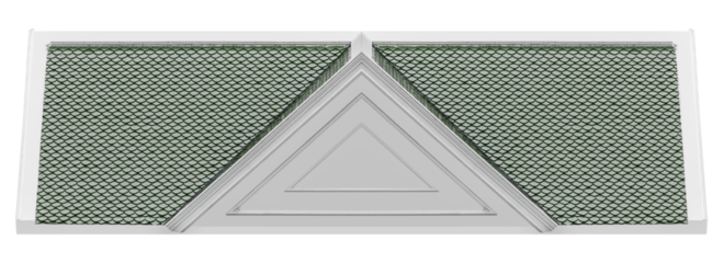 Mockup temple roof green tile pattern