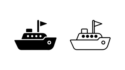 Fototapeta premium Small boat icons with transparent background