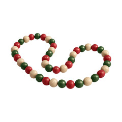 PNG Festive wooden bead garland decoration.