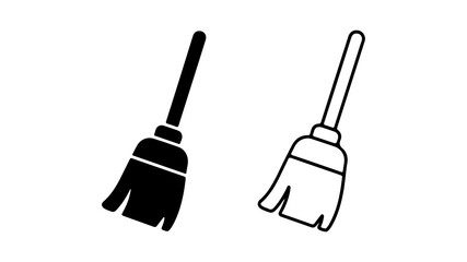 Broom icons with transparent background