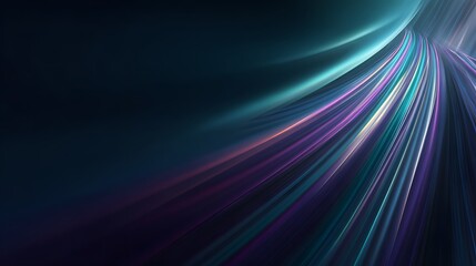 Streaks of colorful light form a futuristic, abstract background.