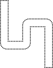 Simple dotted square wave with soft 90-degree turns and continuous geometric path layout.