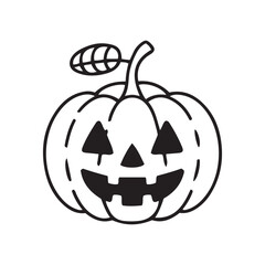 Halloween Jack-o'-Lantern Line Art