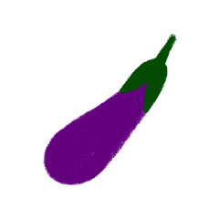 eggplant vector illustration crayon style