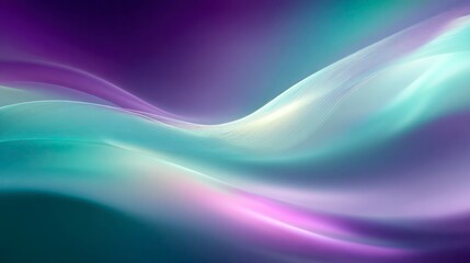 Obraz premium Flowing aurora gradient in turquoise and violet hues soft 