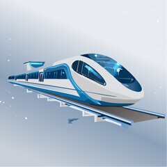 modern high-speed train on tracks