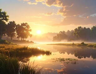 Fototapeta premium Reflections of Another Sky: A Dream Between Water and Ligh