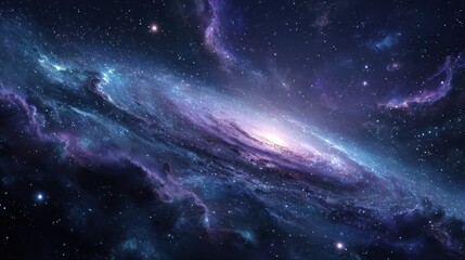 Fototapeta premium Exploring the vibrant cosmic swirling galaxies and glowing nebulae in the expansive universe