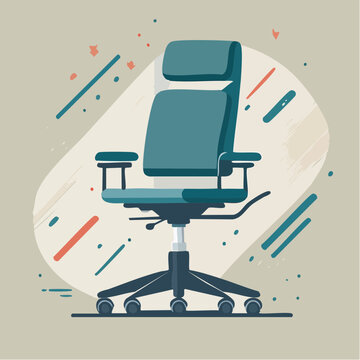 teal office chair on wheels clip art preview