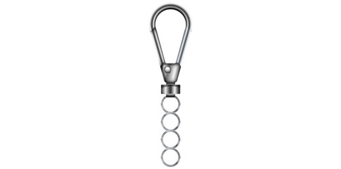 Metallic Clasp With Chain Vector Illustration.
