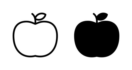 Apple icon set representing fruit, food, and health, suitable for nutrition, agriculture, grocery, and healthy lifestyle design projects