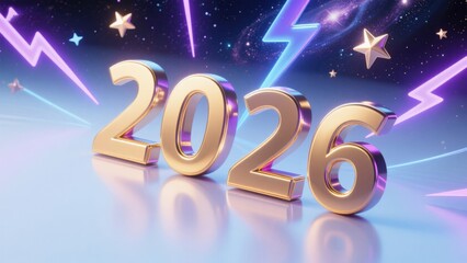 Golden 2026 with cosmic background