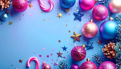 華やかな色彩の派手なクリスマスイメージのコピースペース