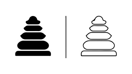 Stacked stones outline with transparent background