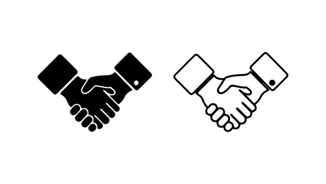 Handshake icon set with transparent background