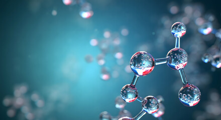 White light blue medical gradient with molecules