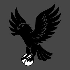 Vector art illustration of an eagle with a cricket ball