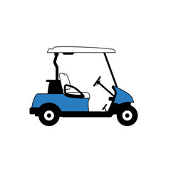 A blue golf cart on a transparent background