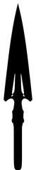 spear on a transparent background, black, icon, pole, silhouette, umbrella 