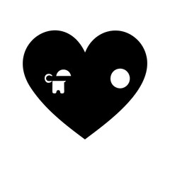 Heart with Pixel Character and Dot, Abstract Love and Affection Design