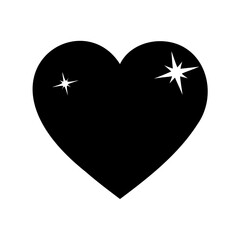Stylish black heart with bright star highlights, perfect for creative design