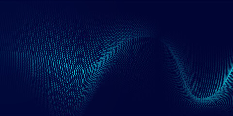 Dot blue wave light screen gradient texture background. Abstract  technology big data digital background. 3d rendering.