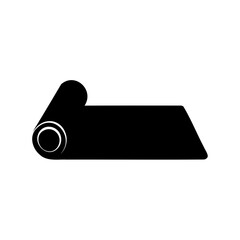 Yoga Mat Vector Illustration in Black and White Minimalist Style