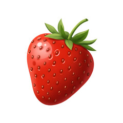 Vibrant Single Strawberry: A Detailed Illustration isolated on transparent background