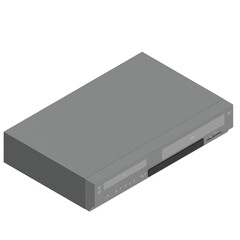 3D rendering illustration of a DVD-VCR recorder