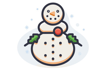 Snowman cookie icon snowman shaped delicious winter treat