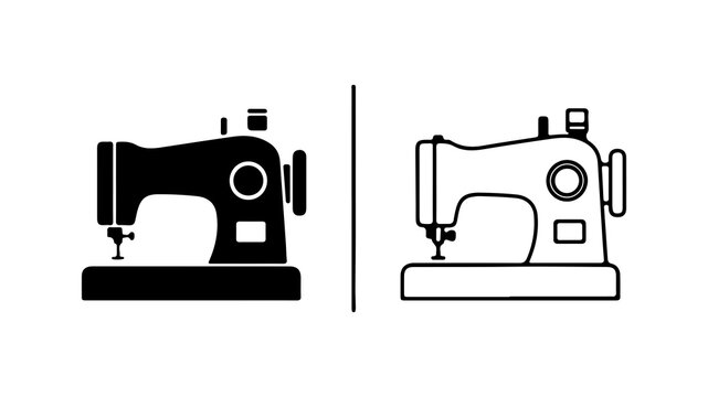 Sewing machines outline with transparent background