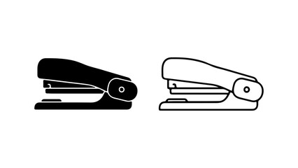 Stapler icons with outline and solid fill with transparent background