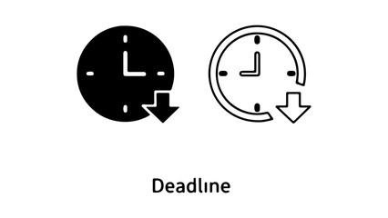 Fototapeta premium Clock deadline icon with transparent background