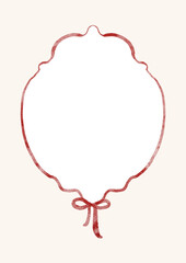 Watercolor Template Frame . Cozy autumn design. Whimsical vintage element in cottagecore style for invitation, social media and posters.