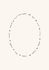 Watercolor Template Frame. Cozy autumn design. Whimsical vintage element in cottagecore style for invitation, social media and posters.