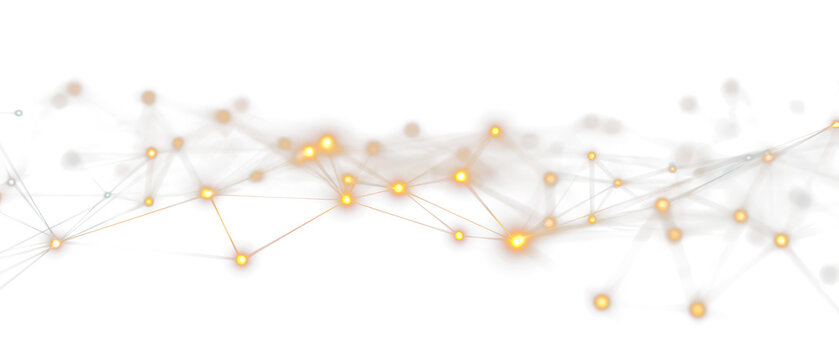 Flowing Light Mesh with Polygons Isolate on Transparent Background, cutout, png