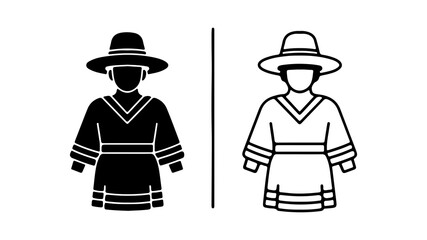 Traditional woman in folk costume with transparent background