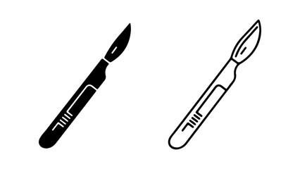 Surgical scalpel icon with transparent background