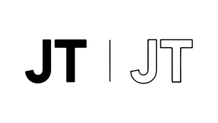 JT letters with outline and solid fill with transparent background © Adobe