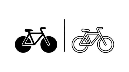 Bicycle icon set with transparent background