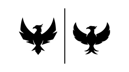 Phoenix silhouettes with transparent background