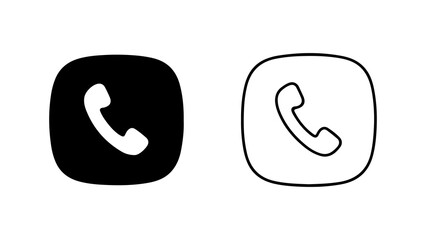 Phone call icon set with transparent background