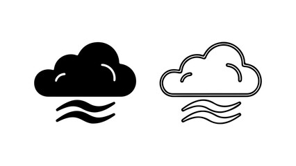 Cloud and waves icon with transparent background
